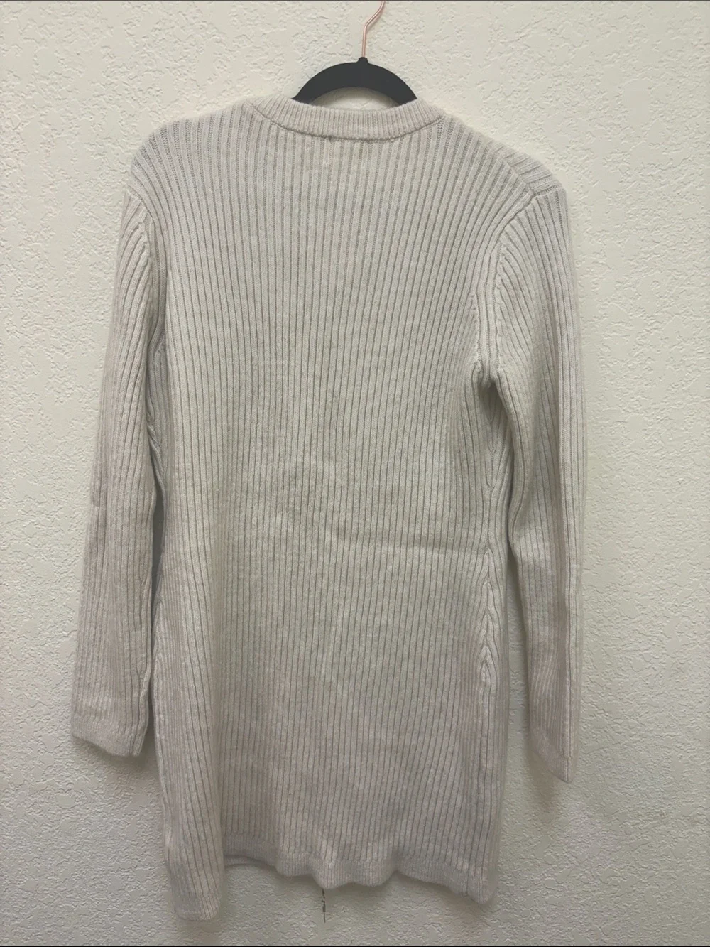 H&M Cream Ribbed Button-Front Long Cardigan - Picture 2 of 3